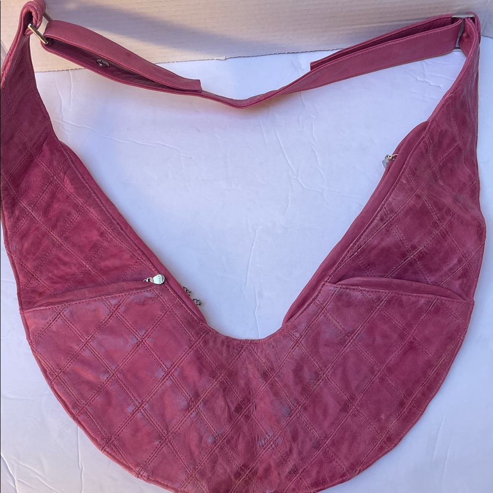 Pink Quilted Leather Sash Bag - Picture 4 of 15